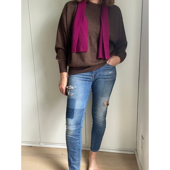 7 For All Mankind Jeans Size 27 Distressed Skinny Denim Ankle Holey - Picture 1 of 12